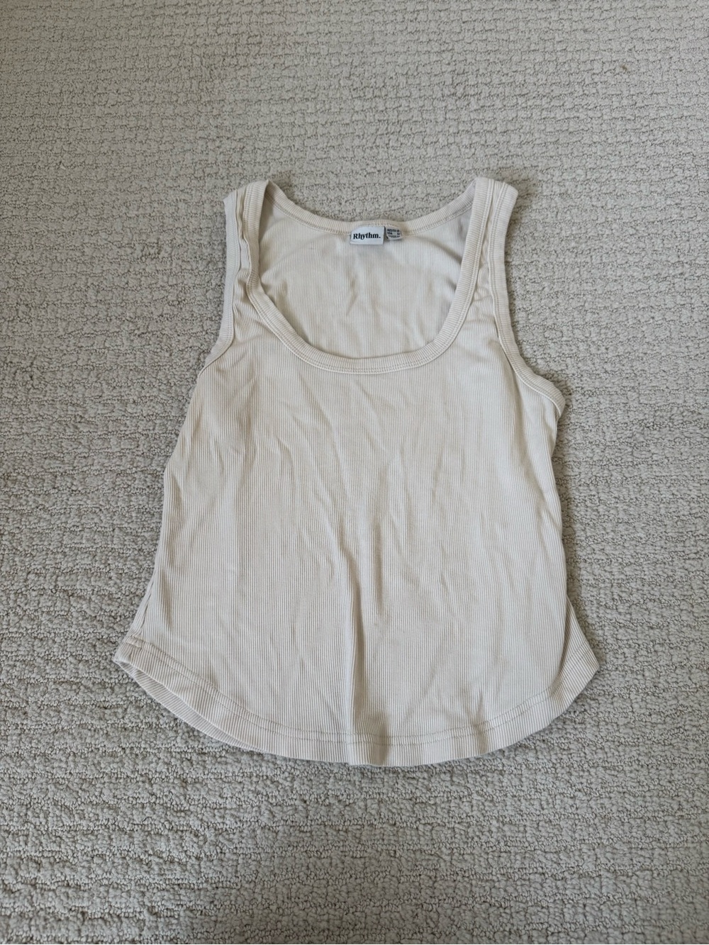 Rhythm. Light Cream Ribbed Tank Top